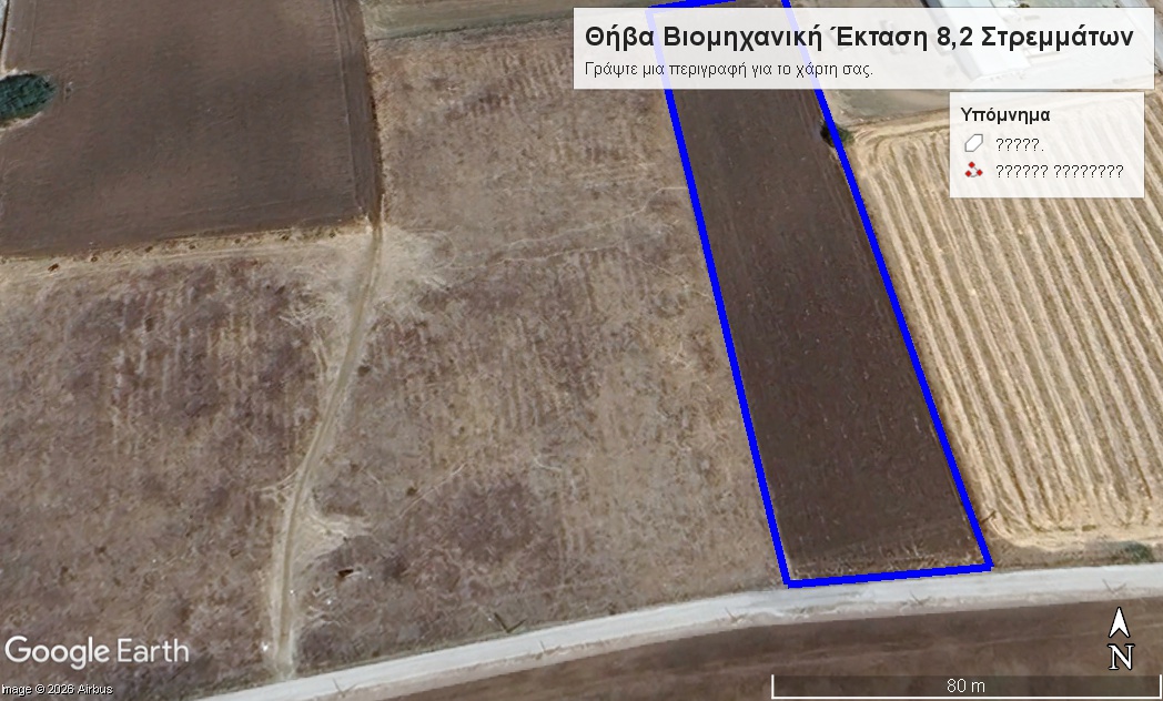 Θήβα Βιομηχανική Έκταση 8,2 Στρεμμάτων. Κωδ.876